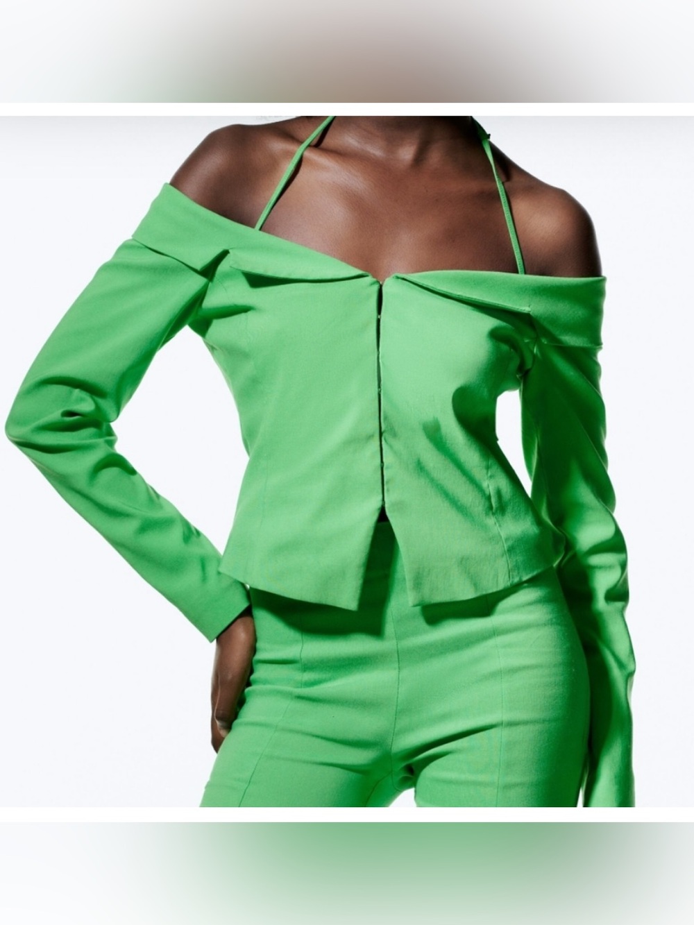 ZARA FITTED CROP BLAZER Used once SZ M